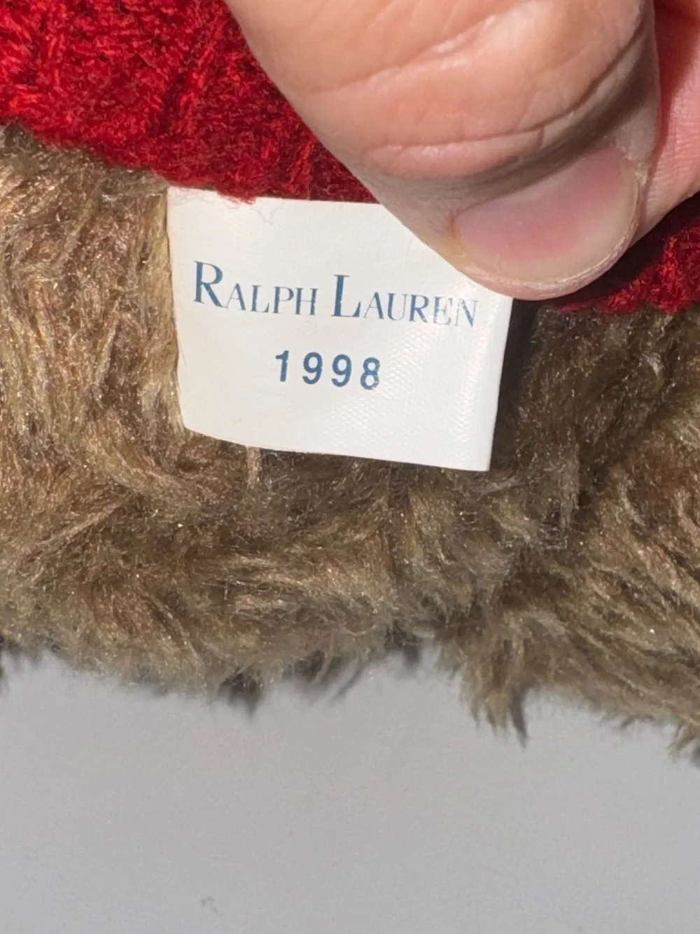 Vintage Ralph Lauren POLO Teddy Bear in Red Sweater from 1998